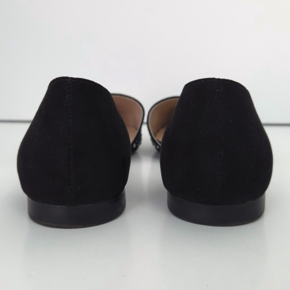 Isaac‎ Mizrahi Black Suede & Silver Studded Diamond Pattern D'Orsay Flats- 9.5 - Picture 5 of 8